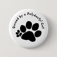 Button - Polydactyl Paw Print