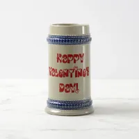 Happy Valentine's Day with Hearts Beer Stein