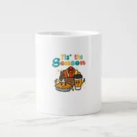Tis The Season Turkey Coffee Retro Thanksgiving Fa Giant Coffee Mug