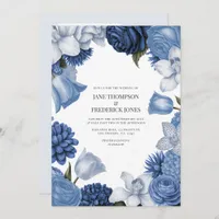 Celestial Blue, Frosted Indigo & Silver Pebble Invitation