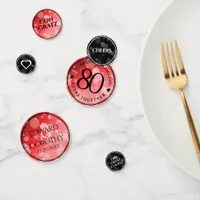 Elegant 80th Ruby Wedding Anniversary Celebration Confetti