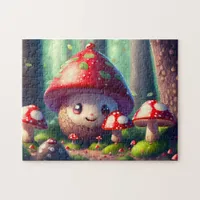 Cute toadstools in the forest - good luck   jigsaw puzzle