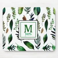 Green Foliage Botanical Nature Personalized Mouse Pad