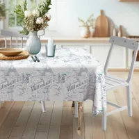 Vintage French Romance Collage Blue ID226 Tablecloth