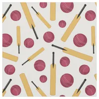 Cricketer English Cricket Bat and Ball Patterned Fabric