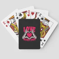 Funny Valentines Day Skeleton Heart Hands Poker Cards