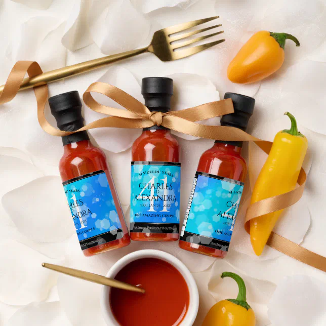 Elegant 41st Blue Topaz Wedding Anniversary Hot Sauces