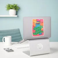 Epic Groovy Days Gamer Retro Board Game Art Sticker