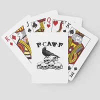 Gothic Crow F Caw F Raven Skull Halloween Graphic  Poker Cards
