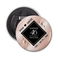 Elegant 46th Pearl Wedding Anniversary Celebration Bottle Opener