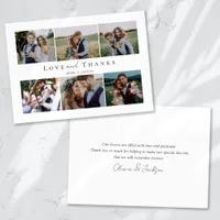 Multi Photo Script Love and Thanks Wedding Photo Thank You Card