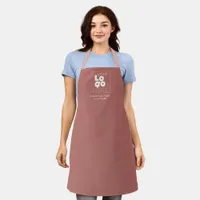 Your White Logo on Dusty Rose Pink Staff Uniform Apron