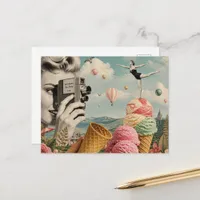 Surreal Summertime Icecream Swim Collage  Postcard