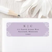 Elegant Lavender Lilac Wedding Return Address Label