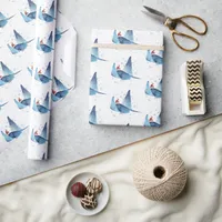 Cute Manta Ray Seas and Greetings Christmas Wrapping Paper