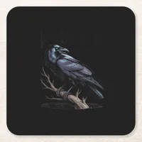 Crow, F-Caw-F Funny Bird Funny Quote Square Paper Coaster