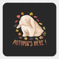 Autumn’s Says Cute Bunny Autumn It’s Fall Y’all Square Sticker