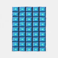 Aqua Geometrical Deco Minimalism Fleece Blanket