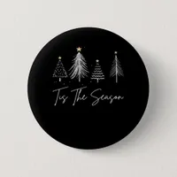Tis The Season Christmas Retro Classic Button