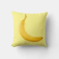 Yellow Banana on yellow  Throw Pillow