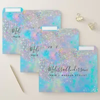 Holographic Opal Stone Glitter  File Folder