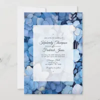 Dusty Blue Floral Wedding Invitation