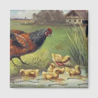 Hen and Ducklings Magnet