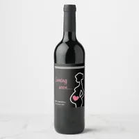 Baby Coming Soon Black Pregnancy Announcement Wine Label