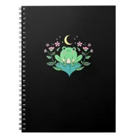 Cottagecore Goblincore Moon Flowers Forest Frog Mu Notebook