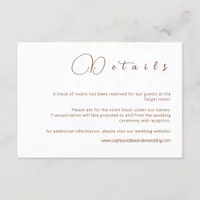 Minimalist Terracotta Wedding Details Card