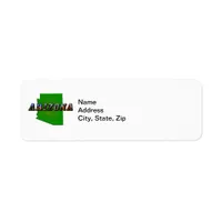 Arizona Map and Picture Text Label