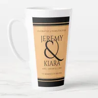 Elegant 5th Wood Wedding Anniversary Celebration Latte Mug