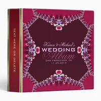 Red Satin Fuchsia Lace Wedding Album Binder