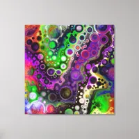 Purple, Lime Green, Black Fluid Art    Canvas Print