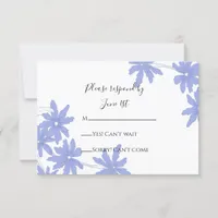 Periwinkle Blue Daisies Wedding RSVP Response Card