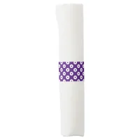 Whimsical Polka-Dotted Dark Purple and White Napkin Bands