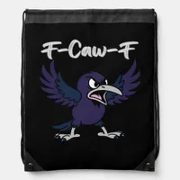 F-Caw-F Retro Graphic Drawstring Bag