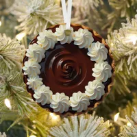 Chocolate Pudding Pie Personalized Christmas Metal Ornament