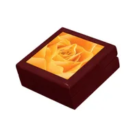 Orange Rose Flower Gift Box