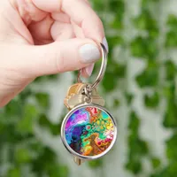  Abstract Modern Fluid Art  Keychain