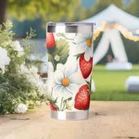 Floral Strawberry Tumbler