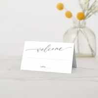 Elegant Simple Minimalist Folding Wedding Place Card