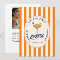 Love at First Spritz Cocktail Bridal Shower Thank You Card