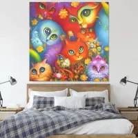 Colorful Crazy Kitty Cat Kitten Collage Canvas Print