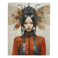 Fantasy Woman and Insect Wings Scifi AI Art Jigsaw Puzzle