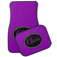 Vibrant, Bold Purple Personalized  Car Floor Mat