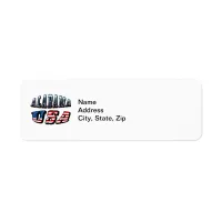 Alabama Picture and USA Flag Font Label