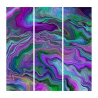 Purple, Green and Blue Fluid Art 