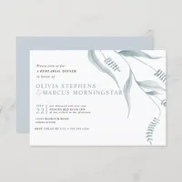 Elegant Modern Dusty Blue Foliage Invitation