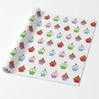 Whimsical Colorful Cupcake Wrapping Paper